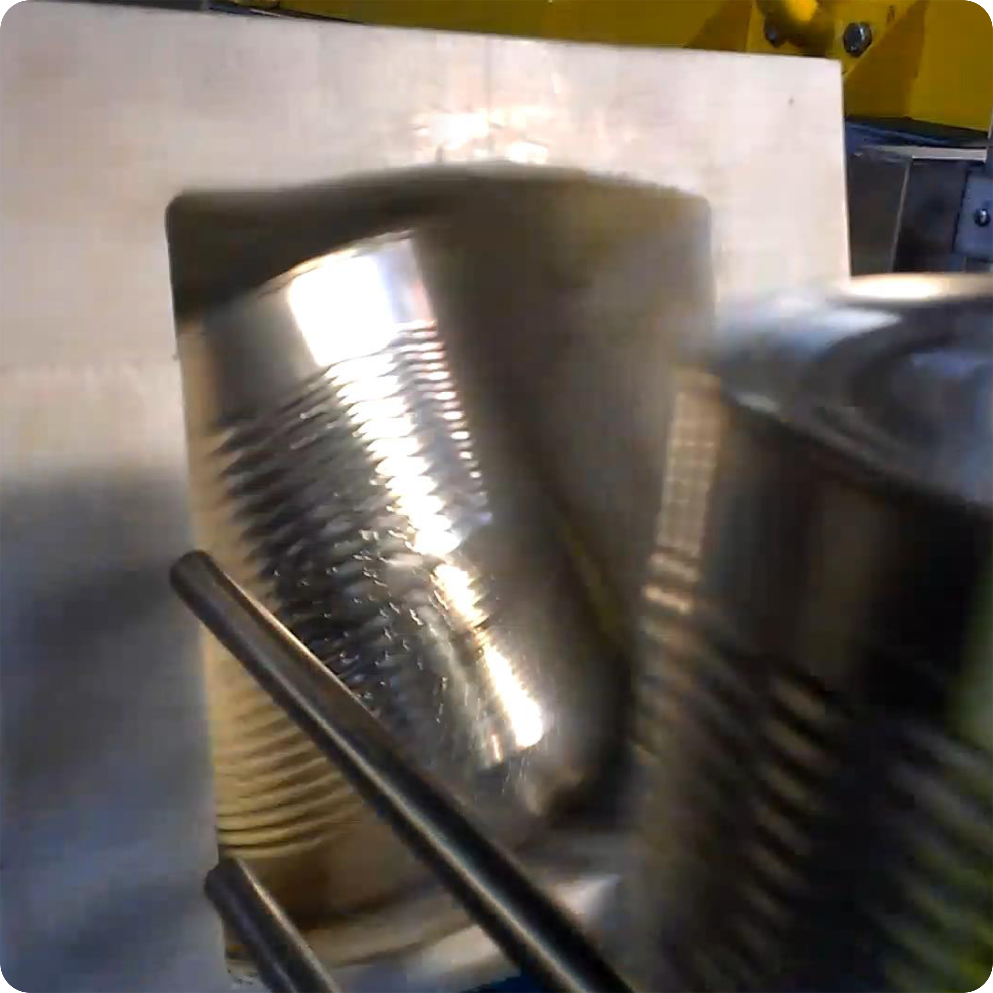 Tin can being tilted 90 degrees